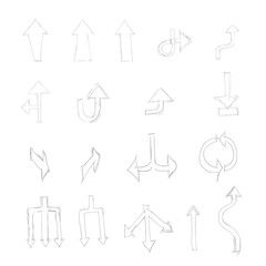 set of hand drawn universal isolated arrows