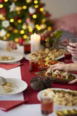 Christmas Eve and table full of food