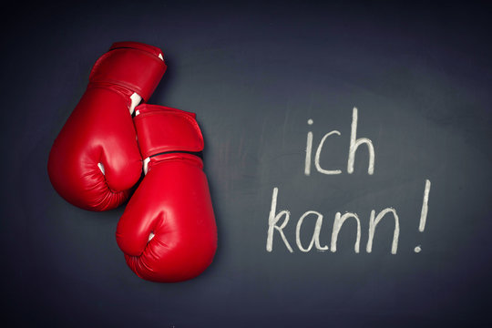 ich kann - rote Boxhandschuhe