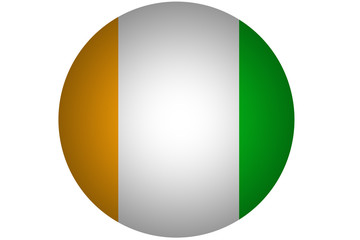 3D Cote d'ivoire flag ,Original and simple Ivory Coast flag.Nation flag