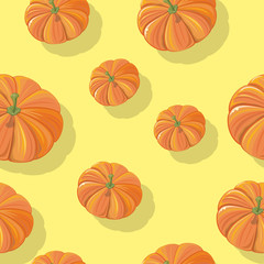 Pumpkin Seamless Pattern Vector Illustration