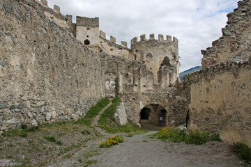 Fototapeta na wymiar Castle ruin at Vinschgau, South Tyrol, Italy