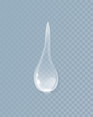 Water Liquid Drop Isolated on Transparent