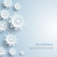 Snowflakes background. New Year and Christmas concept.