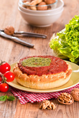 Calzone with walnuts and endive.