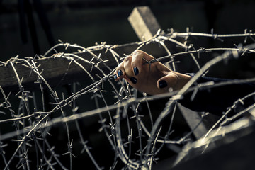 Interior of the old, ruined factory