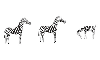 Fototapeta na wymiar cute cartoon zebra