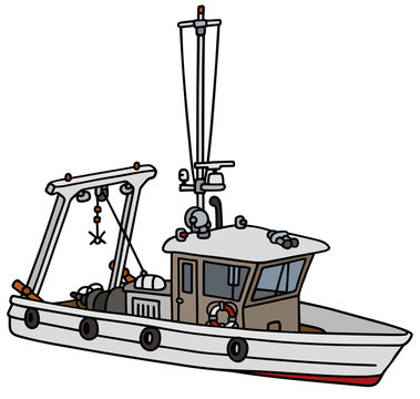 Hand drawing of a small fishing boat