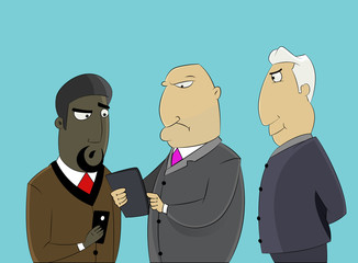 friendly cartoon businessman in various poses