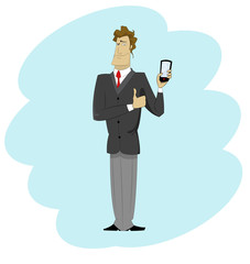 Young businessman using a mobile phone