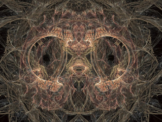 Halloween. Abstract Magic energy multicolored fractal. 3D rendering.