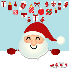 Christmas Greeting Card with Christmas Santa Claus. Vector illus