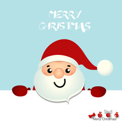 Christmas Greeting Card with Christmas Santa Claus. Vector illus