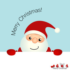 Christmas Greeting Card with Christmas Santa Claus. Vector illus