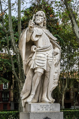 Fototapeta premium Statues of Gothic kings. Plaza de Oriente. Madrid, Spain.