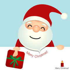 Christmas Greeting Card with Christmas Santa Claus. Vector illus