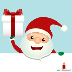 Christmas Greeting Card with Christmas Santa Claus. Vector illus