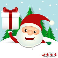 Christmas Greeting Card with Christmas Santa Claus. Vector illus