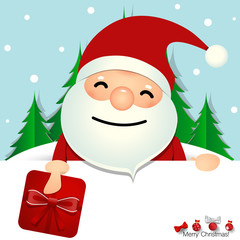 Christmas Greeting Card with Christmas Santa Claus. Vector illus