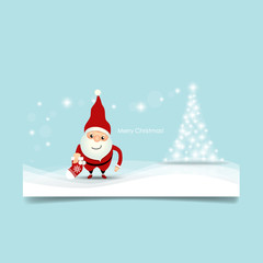 Christmas Greeting Card with Christmas Santa Claus. Vector illus