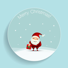 Christmas Greeting Card with Christmas Santa Claus. Vector illus
