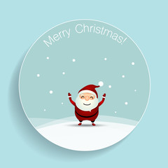 Christmas Greeting Card with Christmas Santa Claus. Vector illus