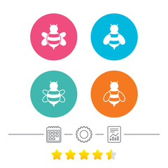 Honey bees icons. Bumblebees symbols.