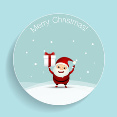 Christmas Greeting Card with Christmas Santa Claus. Vector illus