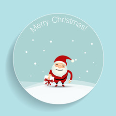 Christmas Greeting Card with Christmas Santa Claus. Vector illus