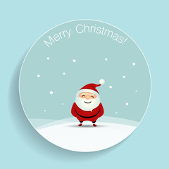 Christmas Greeting Card with Christmas Santa Claus. Vector illus
