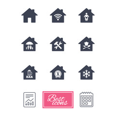 Real estate icons. Home insurance sign.