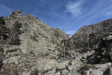 Rocky mountain slope in Corsica