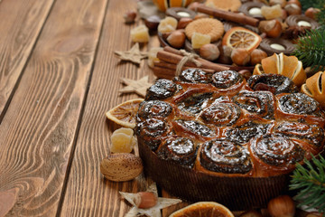 Christmas cake with poppy seeds
