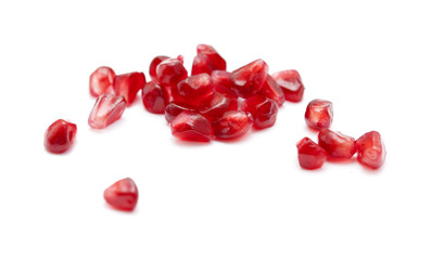 pomegranate seeds isolated on white