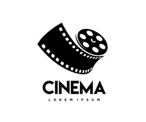Fototapeta na wymiar abstract cinema logo vector template isolated on white background