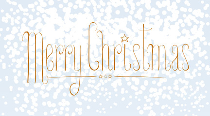 Merry Christmas vector seasonal design element with snow flakes