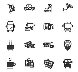 bus station icon set