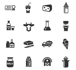 milk icon set