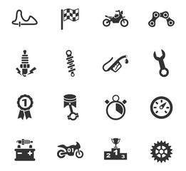 moto racing icon set