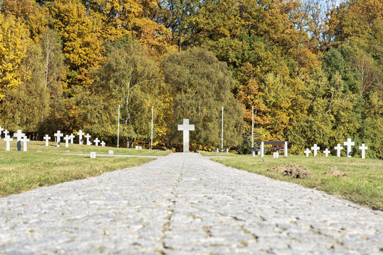 Soldiers of the German War Cemetery in Glinna, Poland