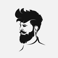 hipster figure with beard and hair