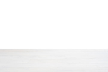 white wooden board empty table isolated