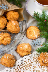 Coconut macaroon cookies for Christmas