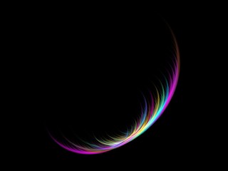 Abstract fractal in the form of multi-colored double feather