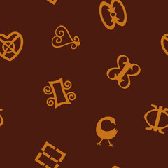 seamless pattern with adinkra symbols for your design