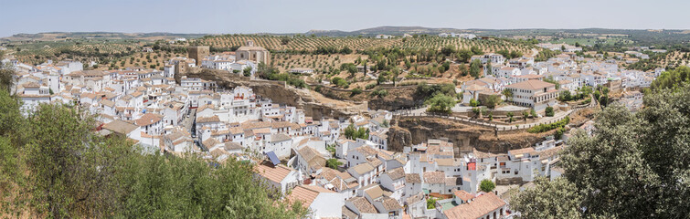 Fototapeta na wymiar Panoramic view of Setenil de las Bodegas, Cadiz, Spain