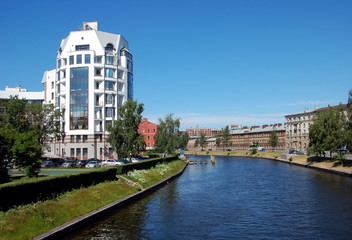 Obraz premium St-Petersburg, Russia, cityscape. View on the Zhdanovka river 