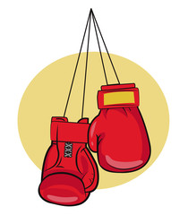 Boxing Gloves. Gloves Vector Illustrations. Boxing Gloves Icon. Boxing Gloves On A Nail.