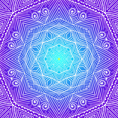 Colorful card with lacy mandala.