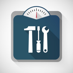 Long shadow weight scale with a tool set